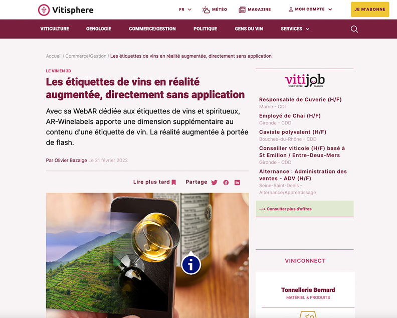 WINE IN 3D: wine labels in reality augmented, directly without application!