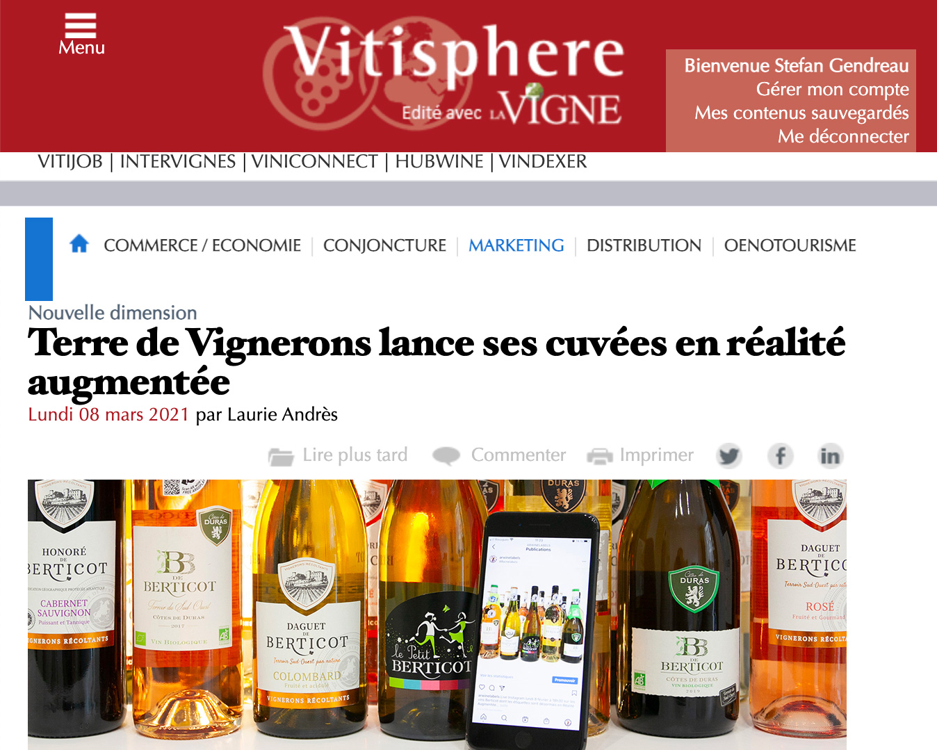 Terre de Vignerons launches its cuvées using Augmented Reality